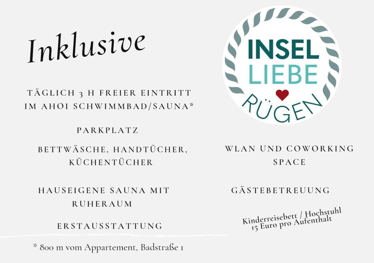 Das Appartement Inselliebe Ruegen Inkl Sauna Und 3H Taeglich Eintritt Ahoi Schwimmbad Sellin  Exterior photo